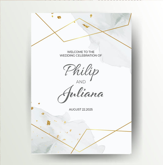 Luxury Watercolour Art Welcome Wedding Sign - Partysigns.ie