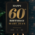 Personalised 60th birthday party sign - Partysigns.ie