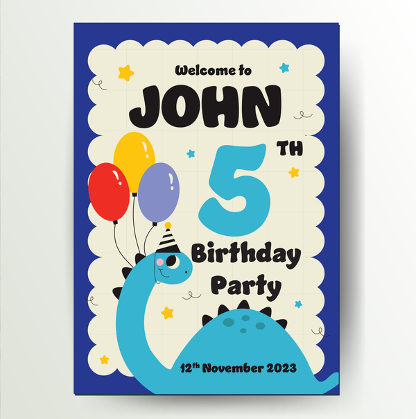 Personalised dinosaur birthday party sign - Partysigns.ie