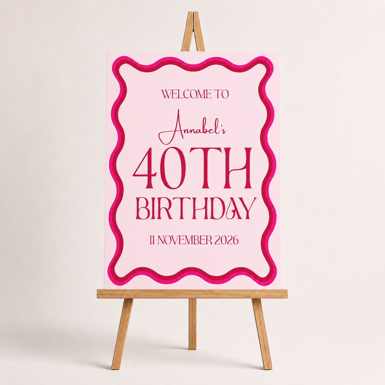 30th Birthday Pink Welcome sign