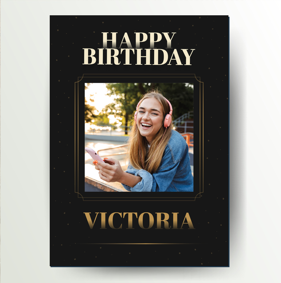 Personalised happy birthday sign with custom photo - Partysigns.ie