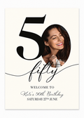 50th Birthday Welcome sign