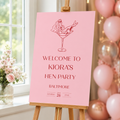 Pink hen party welcome sign display - Partysigns.ie