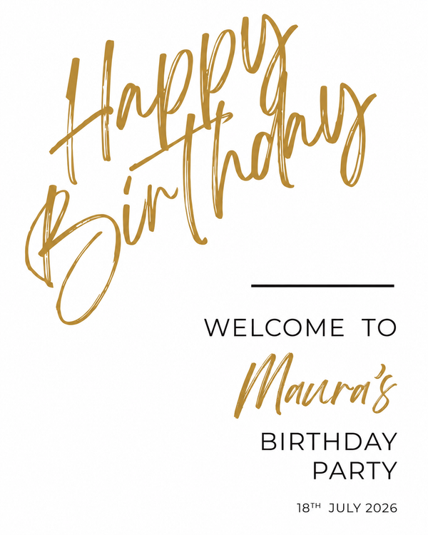 Birthday Welcome sign