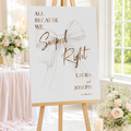 Swiped Right personalised wedding welcome sign - Partysigns.ie