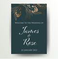 Jade green and rose gold leaf welcome wedding sign - Partysigns.ie