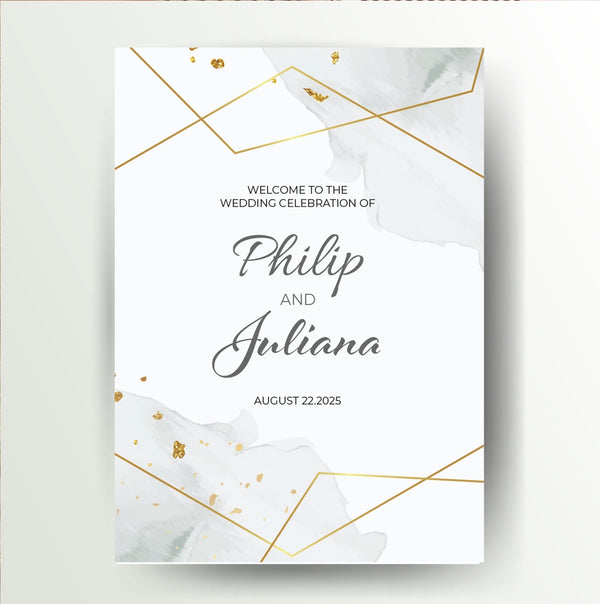 Luxury Watercolour Art Welcome Wedding Sign - Partysigns.ie