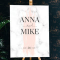 Marble welcome wedding sign on an easel - Partysigns.ie
