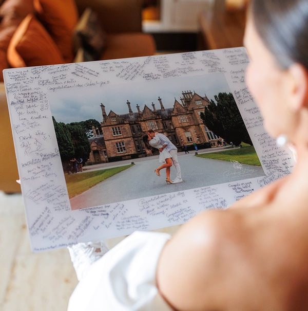 Personalised plexiglass wedding guest book - Partysigns.ie